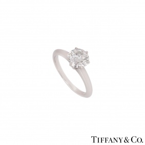 Tiffany & Co. Platinum Diamond Setting Ring 1.52ct I/VVS2